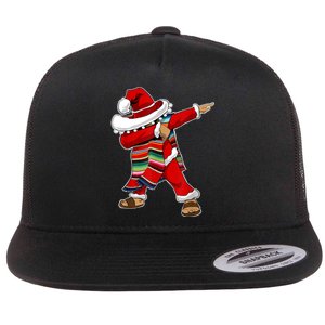 Christmas Sombrero Dabbing Mexican Serape Poncho Santa TShirt Flat Bill Trucker Hat