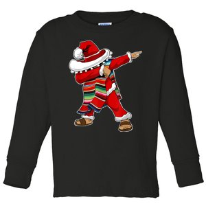 Christmas Sombrero Dabbing Mexican Serape Poncho Santa TShirt Toddler Long Sleeve Shirt