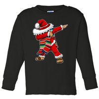 Christmas Sombrero Dabbing Mexican Serape Poncho Santa TShirt Toddler Long Sleeve Shirt