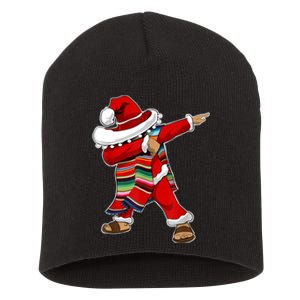 Christmas Sombrero Dabbing Mexican Serape Poncho Santa TShirt Short Acrylic Beanie