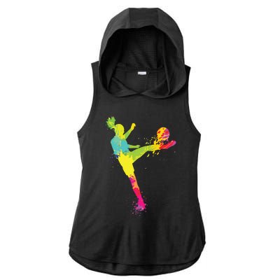 Cool Soccer Design For Women Girl Soccer Player Sport Lover Ladies PosiCharge Tri-Blend Wicking Draft Hoodie Tank