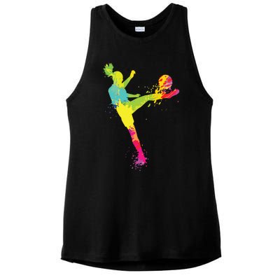 Cool Soccer Design For Women Girl Soccer Player Sport Lover Ladies PosiCharge Tri-Blend Wicking Tank