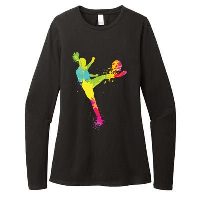 Cool Soccer Design For Women Girl Soccer Player Sport Lover Womens CVC Long Sleeve Shirt