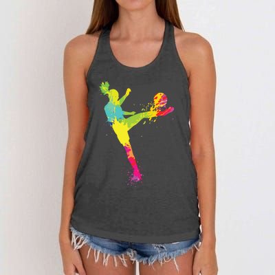 Cool Soccer Design For Women Girl Soccer Player Sport Lover Women's Knotted Racerback Tank