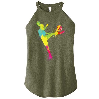 Cool Soccer Design For Women Girl Soccer Player Sport Lover Women's Perfect Tri Rocker Tank