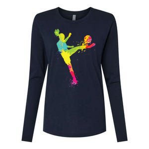 Cool Soccer Design For Women Girl Soccer Player Sport Lover Womens Cotton Relaxed Long Sleeve T-Shirt