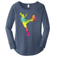 Cool Soccer Design For Women Girl Soccer Player Sport Lover Women's Perfect Tri Tunic Long Sleeve Shirt