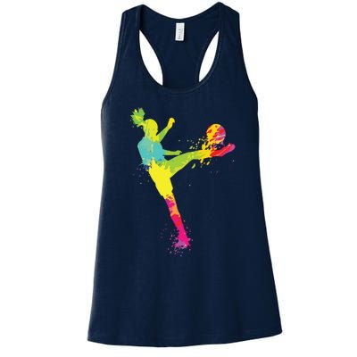 Cool Soccer Design For Women Girl Soccer Player Sport Lover Women's Racerback Tank