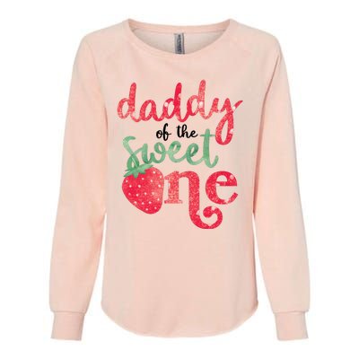 Cute Strawberry Daddy Of The Sweet One Womens California Wash Sweatshirt