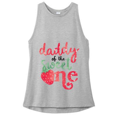 Cute Strawberry Daddy Of The Sweet One Ladies PosiCharge Tri-Blend Wicking Tank