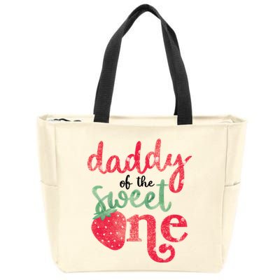 Cute Strawberry Daddy Of The Sweet One Zip Tote Bag
