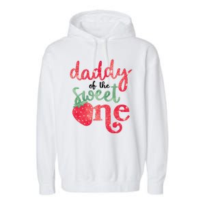 Cute Strawberry Daddy Of The Sweet One Garment-Dyed Fleece Hoodie