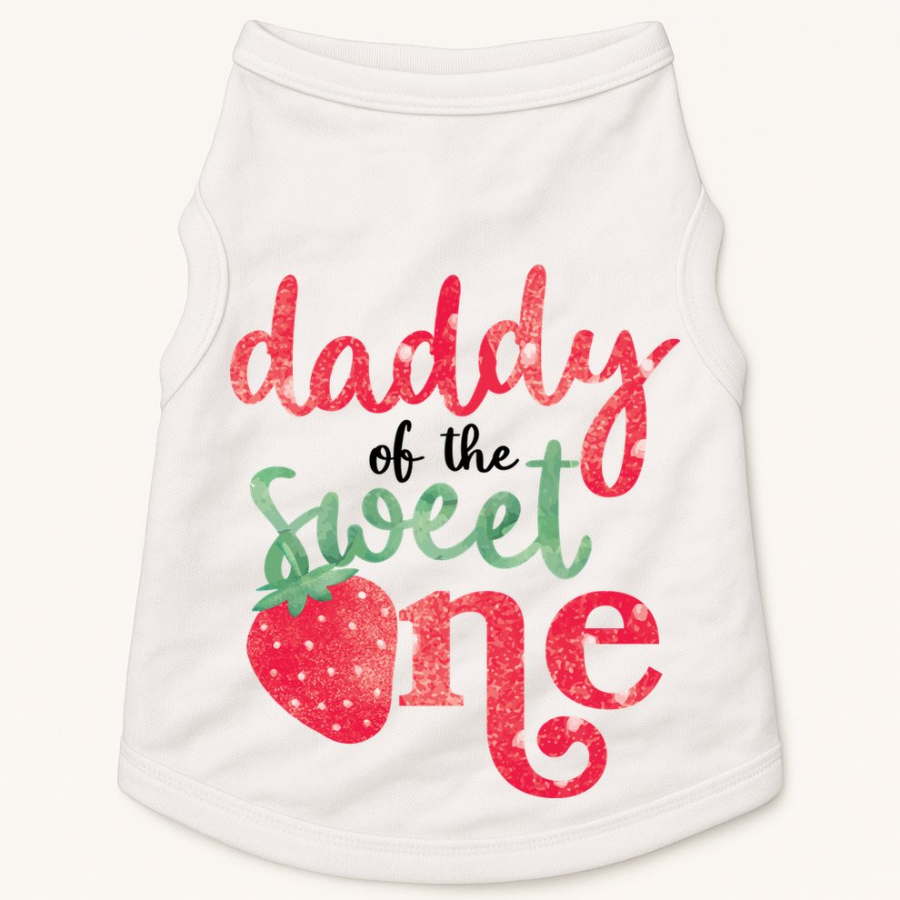 Cute Strawberry Daddy Of The Sweet One Doggie Tank