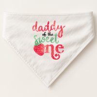 Cute Strawberry Daddy Of The Sweet One USA-Made Doggie Bandana