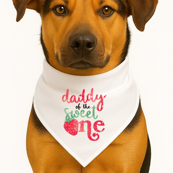 Cute Strawberry Daddy Of The Sweet One USA-Made Doggie Bandana