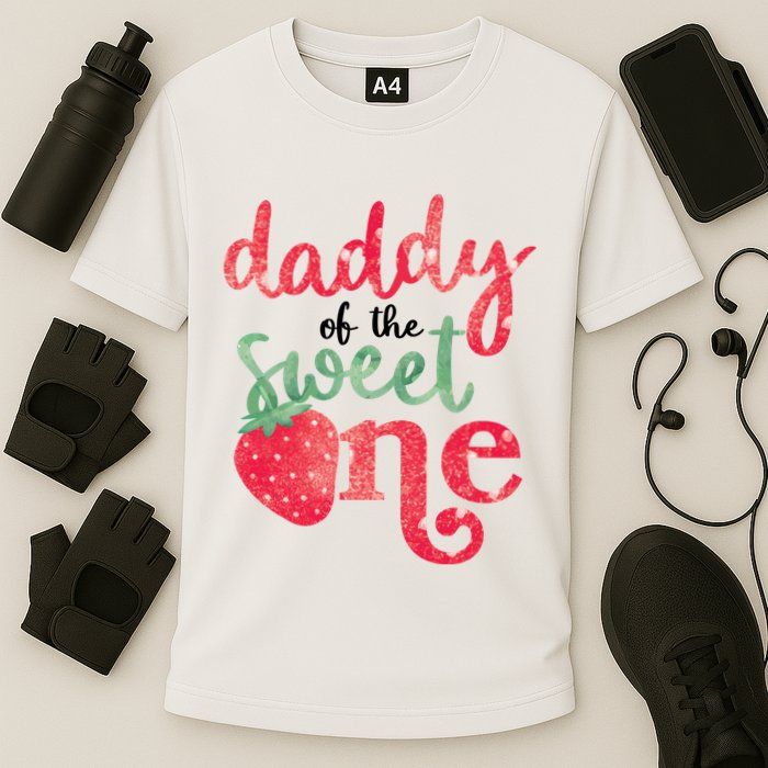 Cute Strawberry Daddy Of The Sweet One Cooling Performance Crew T-Shirt