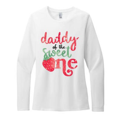 Cute Strawberry Daddy Of The Sweet One Womens CVC Long Sleeve Shirt