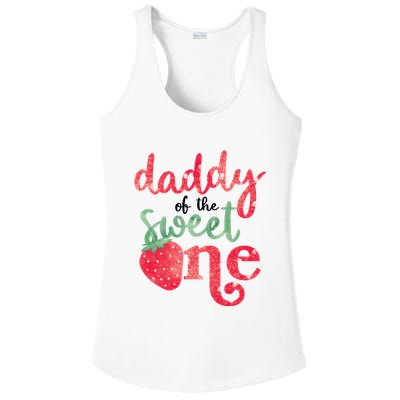 Cute Strawberry Daddy Of The Sweet One Ladies PosiCharge Competitor Racerback Tank