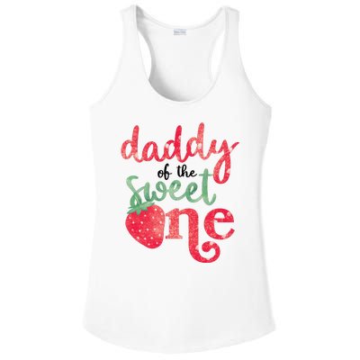 Cute Strawberry Daddy Of The Sweet One Ladies PosiCharge Competitor Racerback Tank