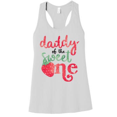 Cute Strawberry Daddy Of The Sweet One Women's Racerback Tank