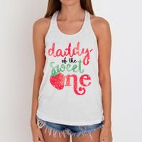 Cute Strawberry Daddy Of The Sweet One Women's Knotted Racerback Tank