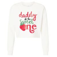 Cute Strawberry Daddy Of The Sweet One Cropped Pullover Crew