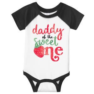 Cute Strawberry Daddy Of The Sweet One Infant Baby Jersey Bodysuit