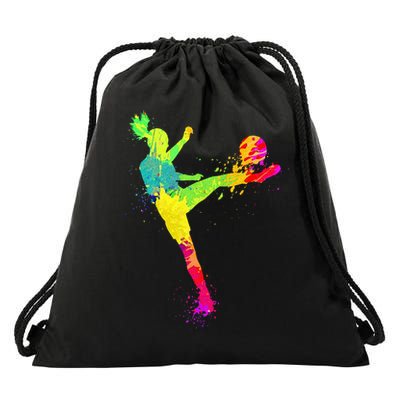 Cool Soccer Design For Wo Soccer Player Sport Lover Drawstring Bag