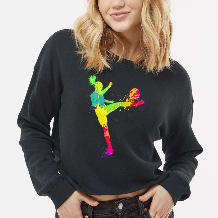 Cool Soccer Design For Wo Soccer Player Sport Lover Cropped Pullover Crew