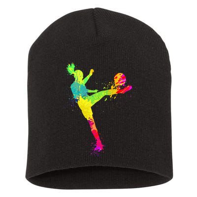 Cool Soccer Design For Wo Soccer Player Sport Lover Short Acrylic Beanie