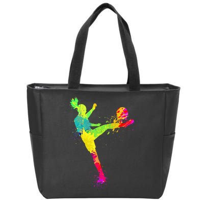 Cool Soccer Design For Wo Soccer Player Sport Lover Zip Tote Bag