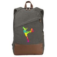 Cool Soccer Design For Wo Soccer Player Sport Lover Cotton Canvas Backpack