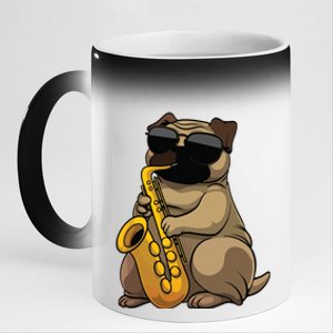 Cute Saxophone Design For Men Women Saxophone Band Player 11oz Black Color Changing Mug