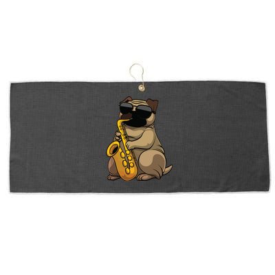 Cute Saxophone Design For Men Women Saxophone Band Player Large Microfiber Waffle Golf Towel