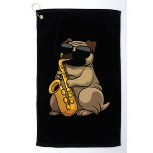 Cute Saxophone Design For Men Women Saxophone Band Player Platinum Collection Golf Towel