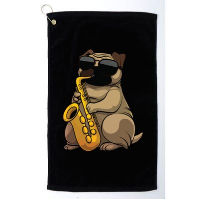 Cute Saxophone Design For Men Women Saxophone Band Player Platinum Collection Golf Towel