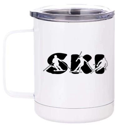 Cool Ski Design For Skier Ski Dad Design 12 oz Stainless Steel Tumbler Cup