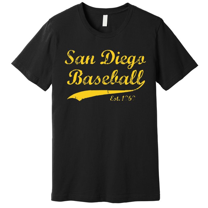 Classic San Diego California Baseball Fan Retro Vintage Premium T-Shirt