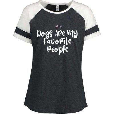 Colored Saying Dogs Are My Favorite People Funny Gift Enza Ladies Jersey Colorblock Tee