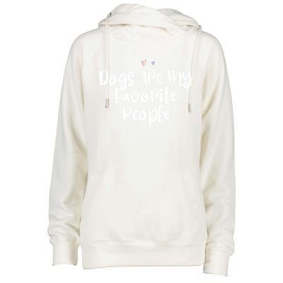 Colored Saying Dogs Are My Favorite People Funny Gift Womens Funnel Neck Pullover Hood