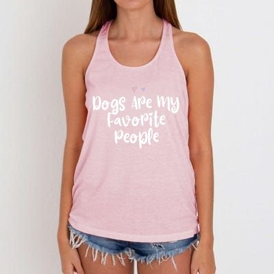 Colored Saying Dogs Are My Favorite People Funny Gift Women's Knotted Racerback Tank