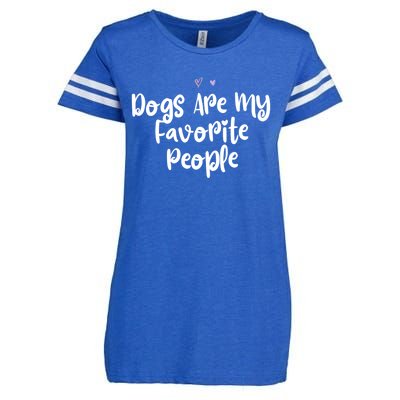 Colored Saying Dogs Are My Favorite People Funny Gift Enza Ladies Jersey Football T-Shirt