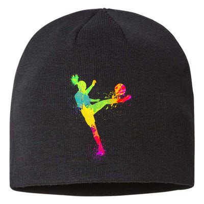 Cool Soccer Design Girls Soccer Player Sport Lover Sustainable Beanie