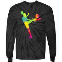 Cool Soccer Design Girls Soccer Player Sport Lover Tie-Dye Long Sleeve Shirt