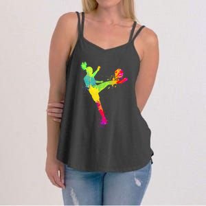 Cool Soccer Design Girls Soccer Player Sport Lover Women's Strappy Tank