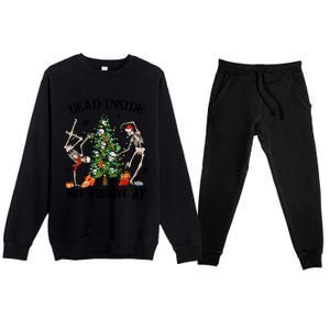 Christmas Skeleton Dancing Tree Dead Inside But Festive Af Great Gift Premium Crewneck Sweatsuit Set