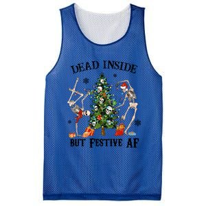 Christmas Skeleton Dancing Tree Dead Inside But Festive Af Great Gift Mesh Reversible Basketball Jersey Tank