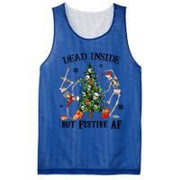 Christmas Skeleton Dancing Tree Dead Inside But Festive Af Great Gift Mesh Reversible Basketball Jersey Tank