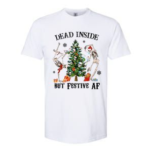 Christmas Skeleton Dancing Tree Dead Inside But Festive Af Great Gift Softstyle CVC T-Shirt