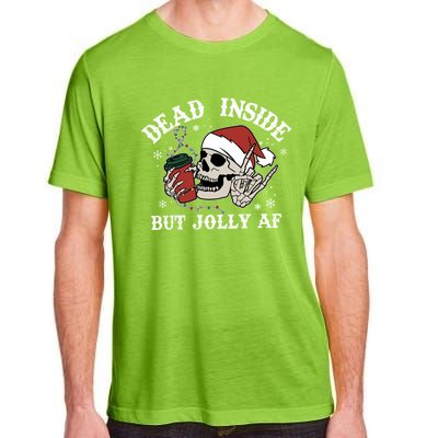 Christmas Skeleton Dead Inside But Jolly Af Christmas Retro Great Gift Adult ChromaSoft Performance T-Shirt